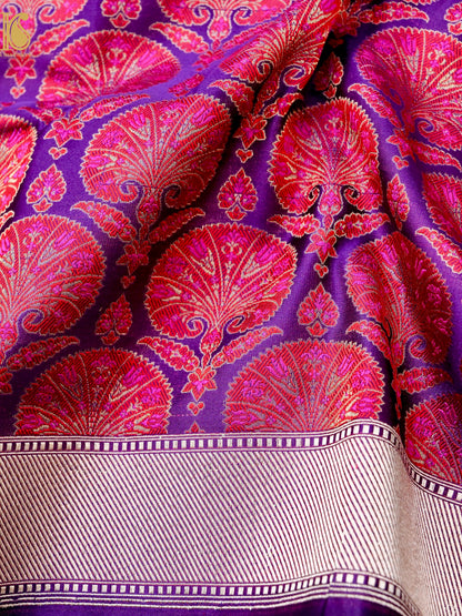 Handwoven Pure Sateen Silk Kadwa Banarasi Saree