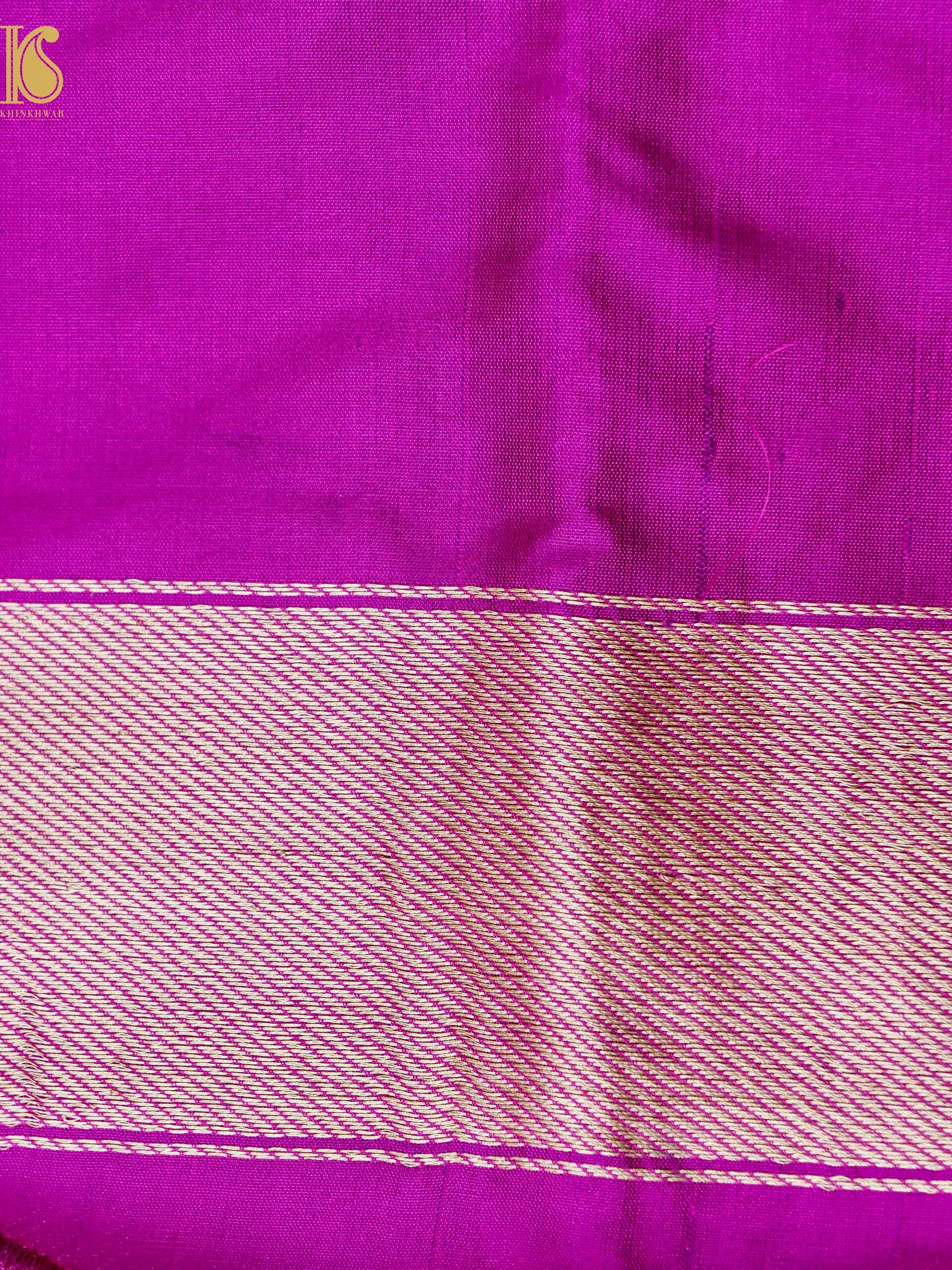 Banarasi Handloom Pure Katan Silk Kadwa Scallop Saree