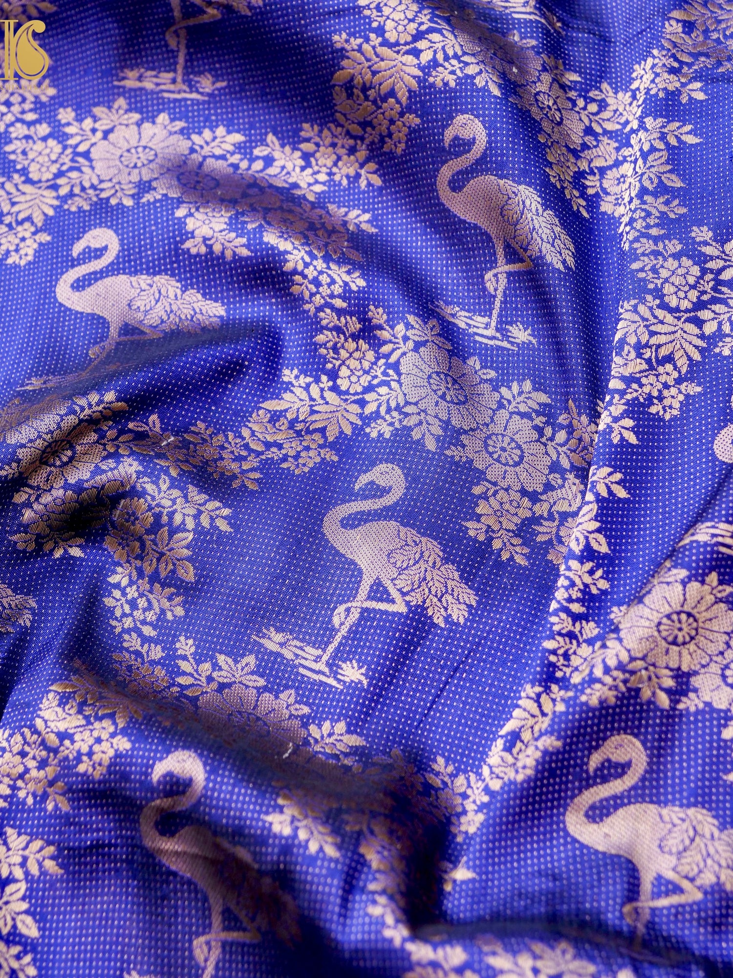 Handloom Banarasi Silk Zari Kadwa Flamingo Saree