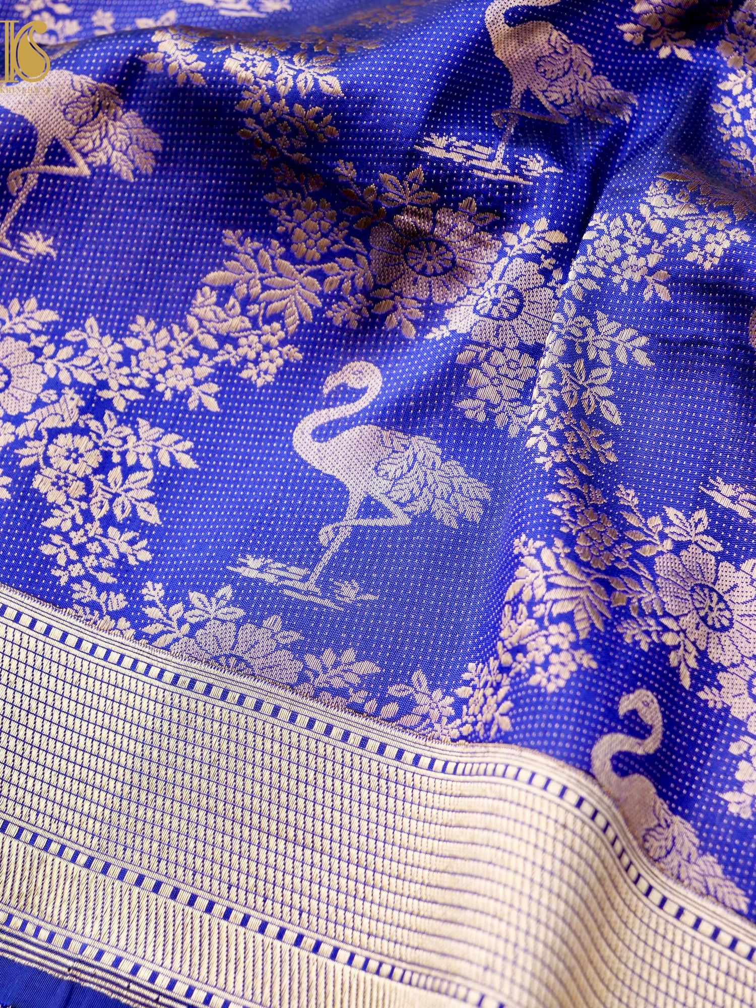 Handloom Banarasi Silk Zari Kadwa Flamingo Saree