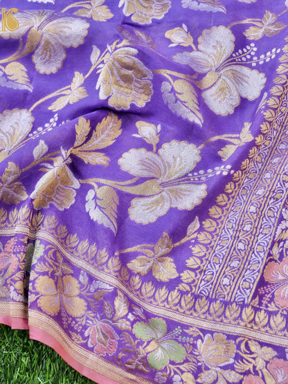 Georgette Banarasi Dahlia Dupatta