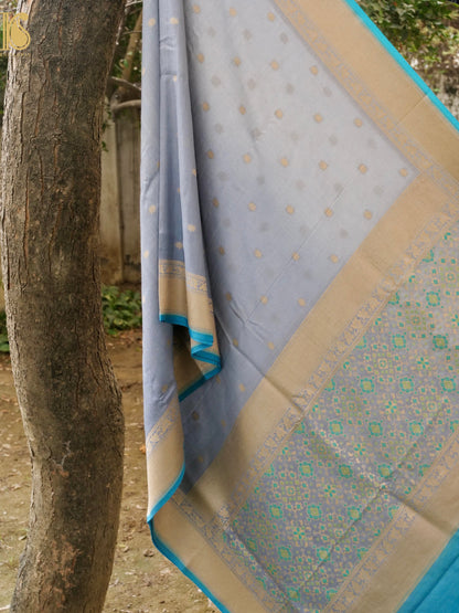 Handwoven Banarasi Moonga Silk Dupatta with Meenakari