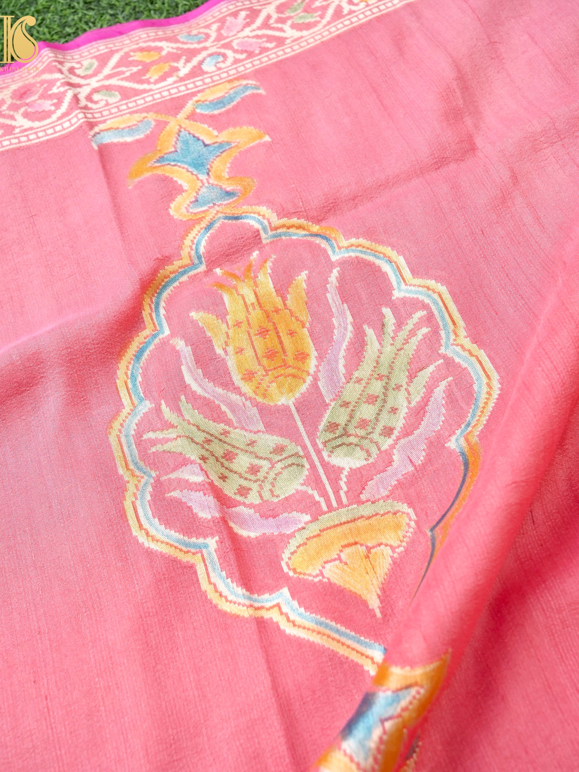 Pure Tussar Georgette Handloom Banarasi Turkish Dupatta