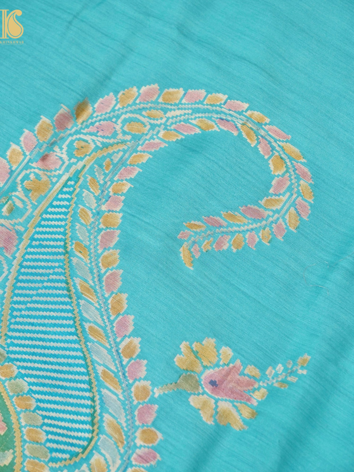 Handwoven Banarasi Moonga Silk Dupatta with Hanbrush