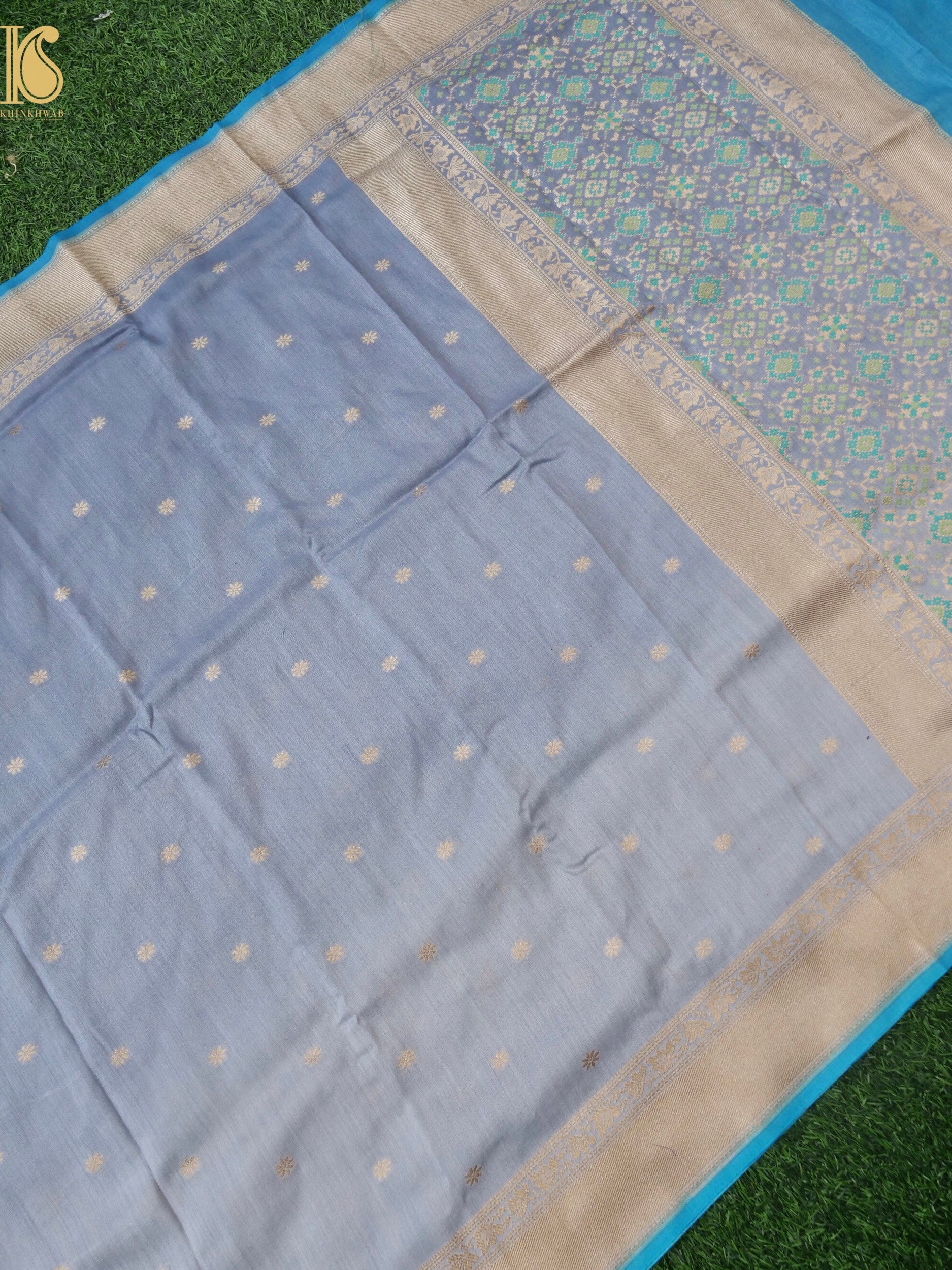 Handwoven Banarasi Moonga Silk Dupatta with Meenakari