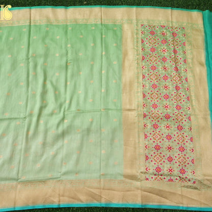 Handwoven Banarasi Moonga Silk Dupatta with Meenakari