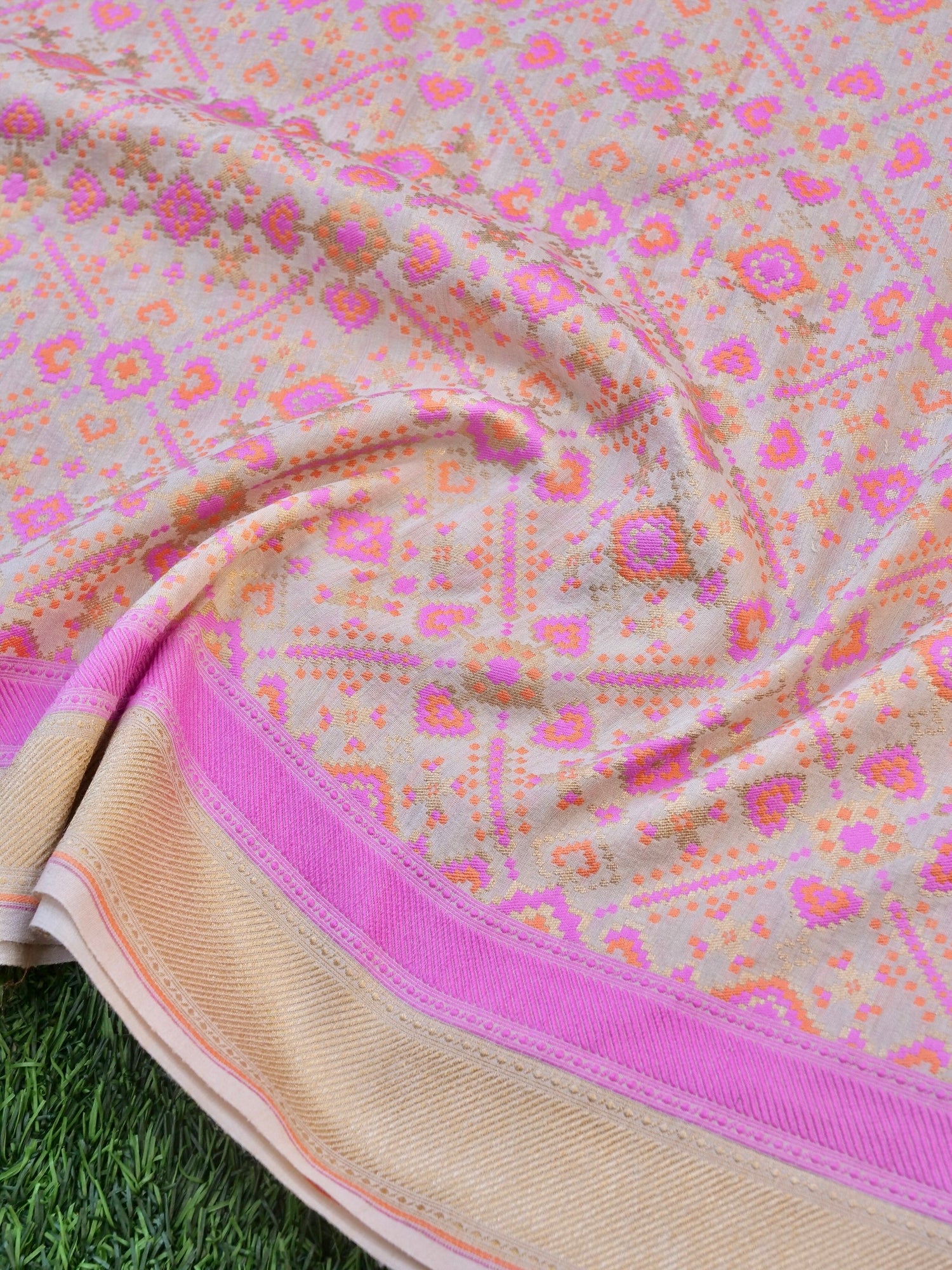 Banarasi Moonga Silk Dupatta with Patola