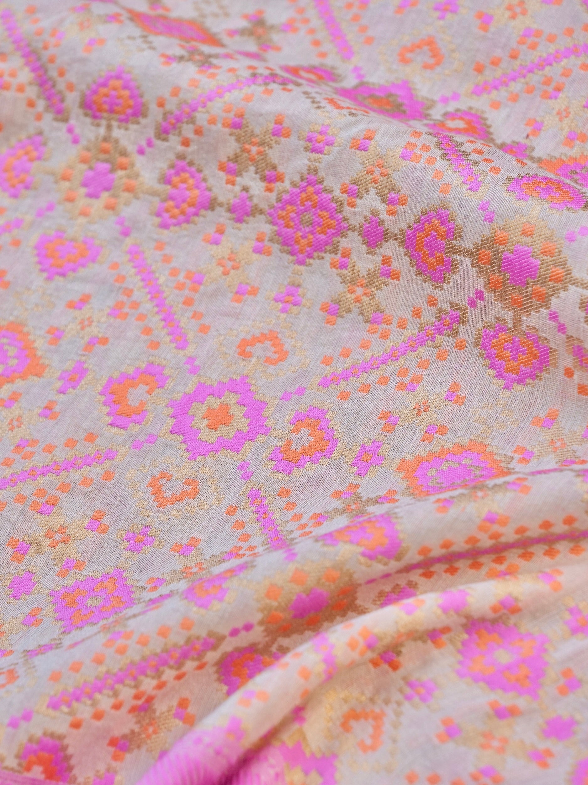 Banarasi Moonga Silk Dupatta with Patola