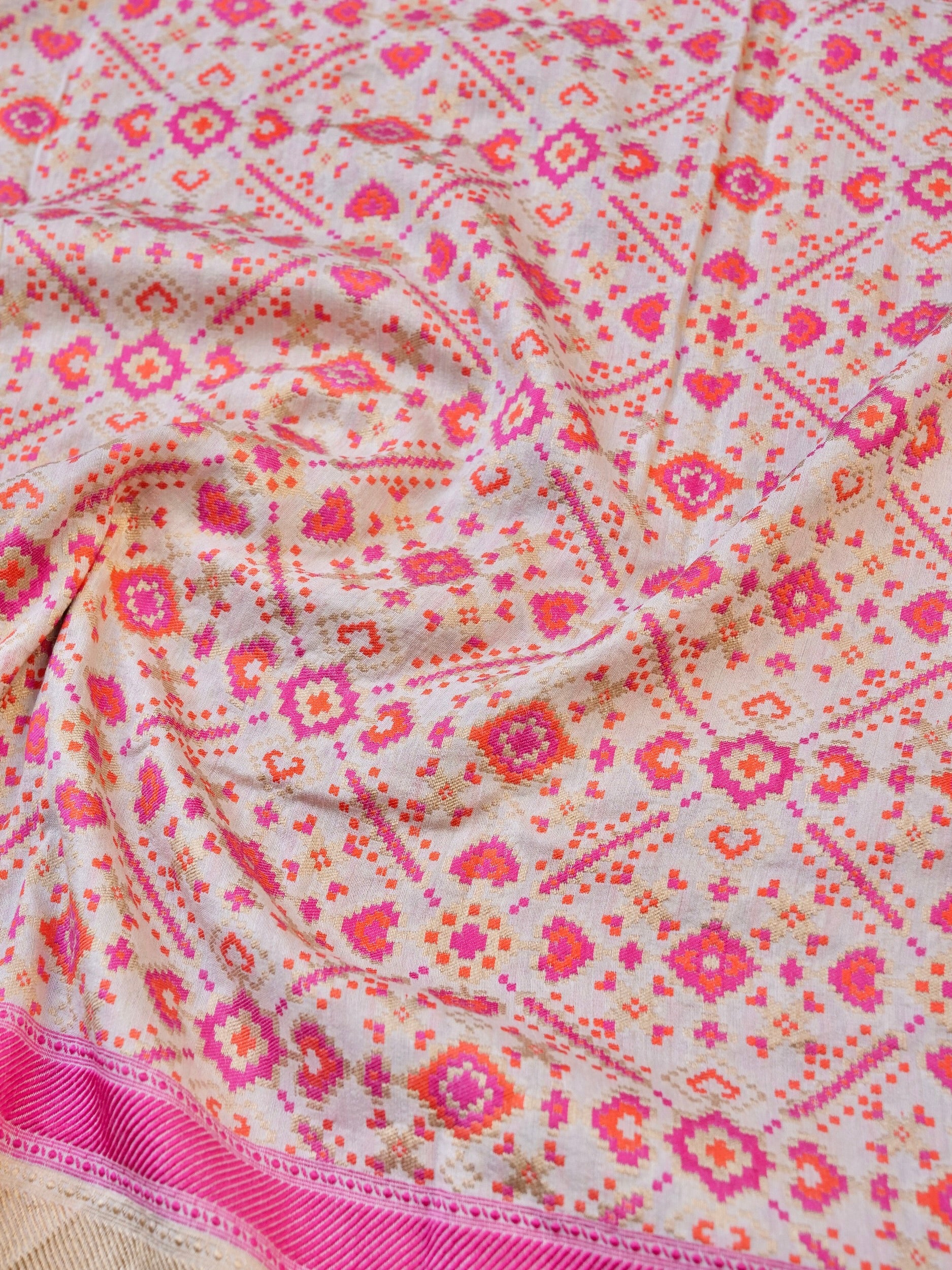 Banarasi Moonga Silk Dupatta with Patola