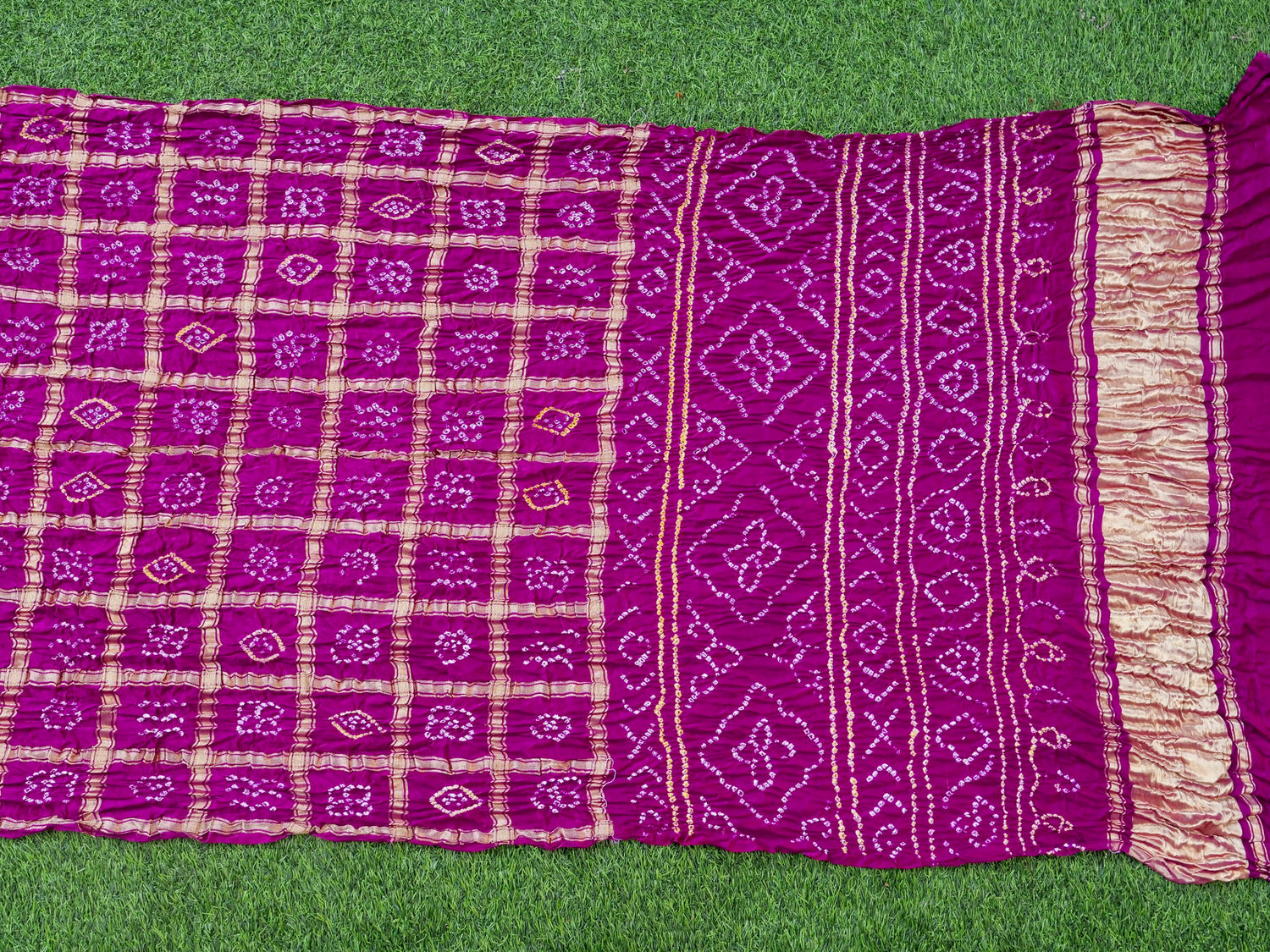 Handwoven Gajji Silk Gharchola Bandhani Saree