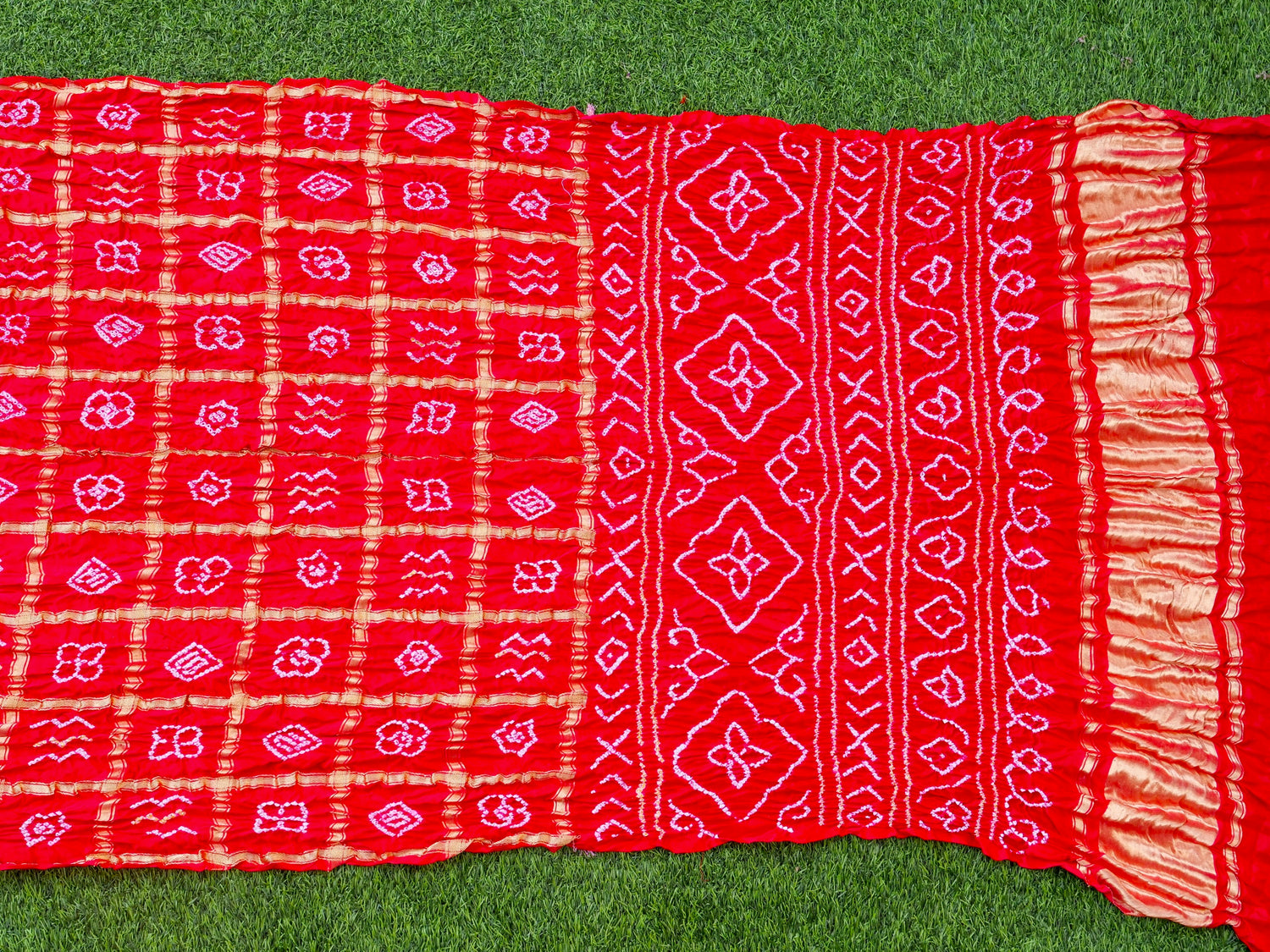 Handwoven Gajji Silk Gharchola Bandhani Saree