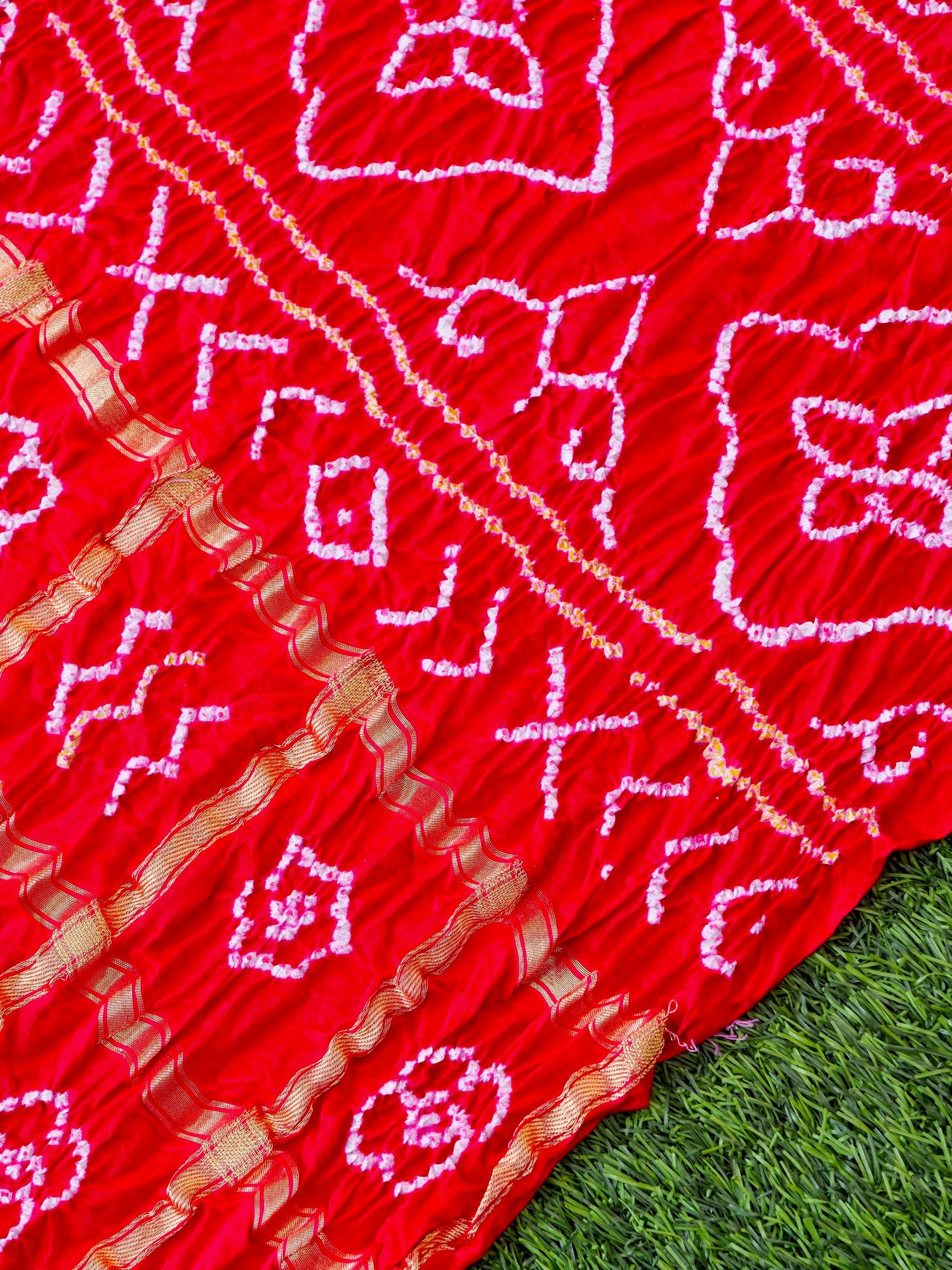 Handwoven Gajji Silk Gharchola Bandhani Saree