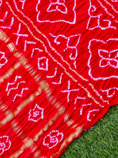 Handwoven Gajji Silk Gharchola Bandhani Saree