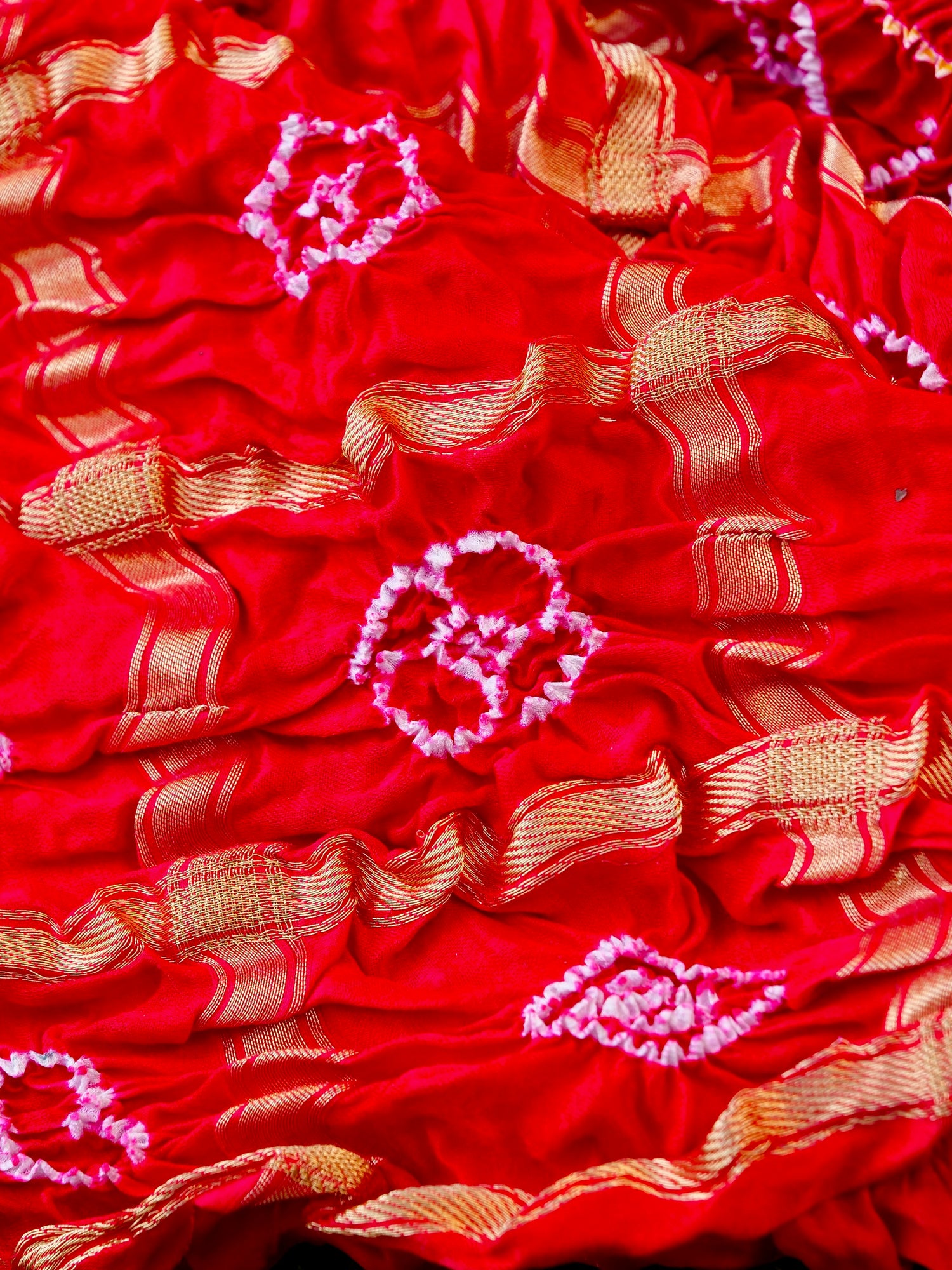 Handwoven Gajji Silk Gharchola Bandhani Saree