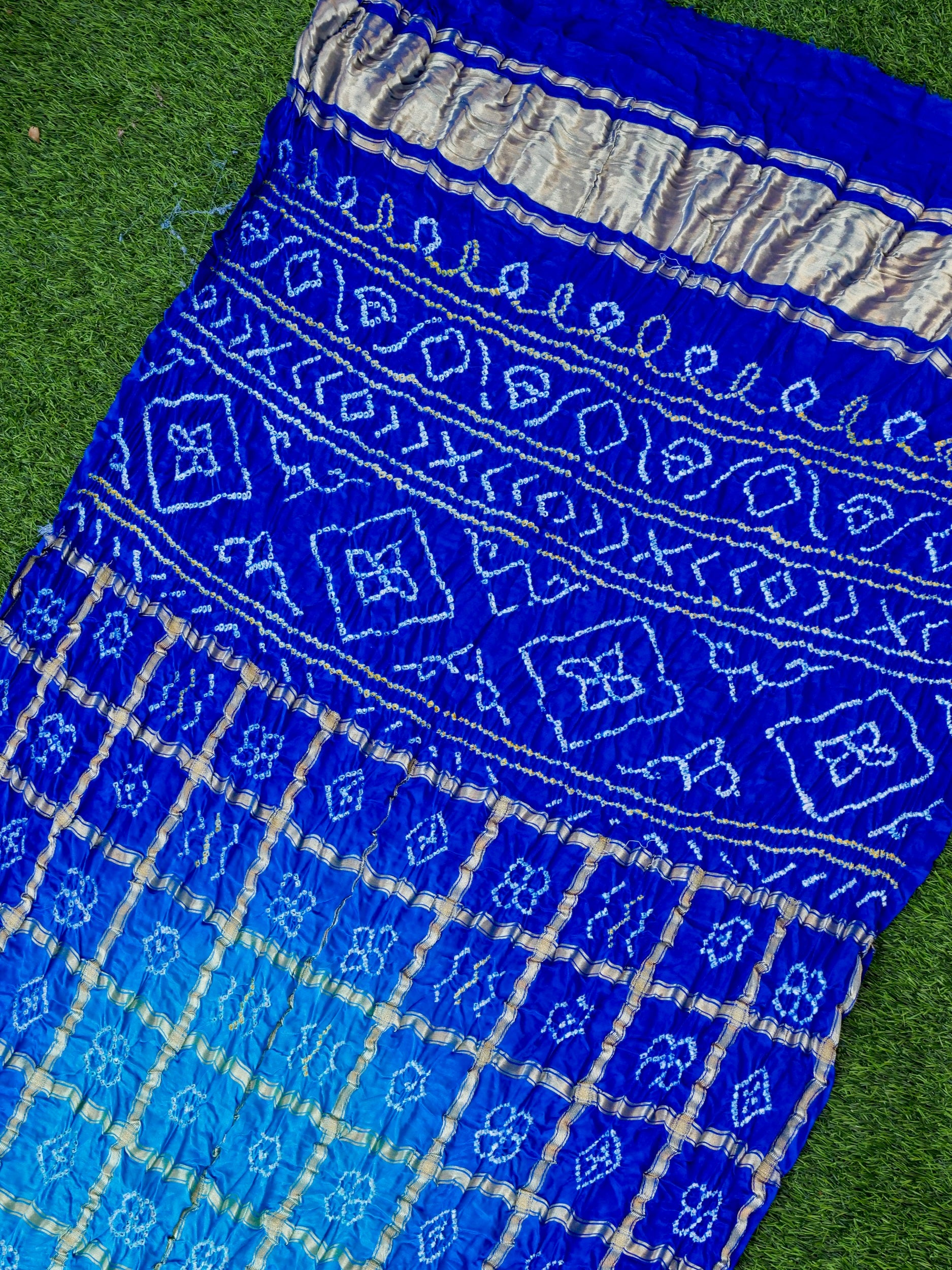 Handwoven Gajji Silk Gharchola Bandhani Saree