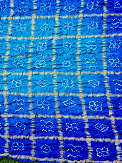 Handwoven Gajji Silk Gharchola Bandhani Saree