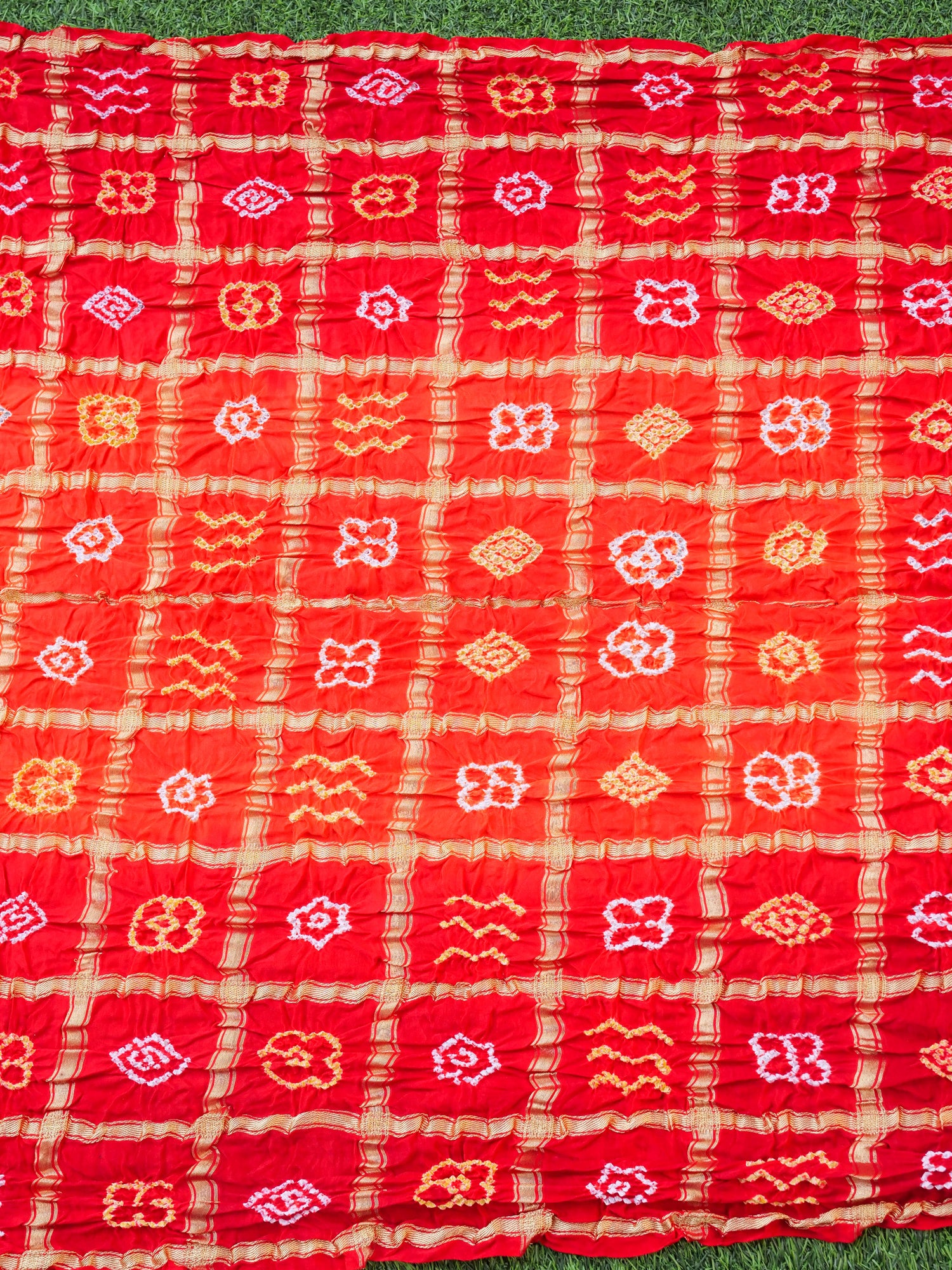 Handwoven Gajji Silk Gharchola Bandhani Saree