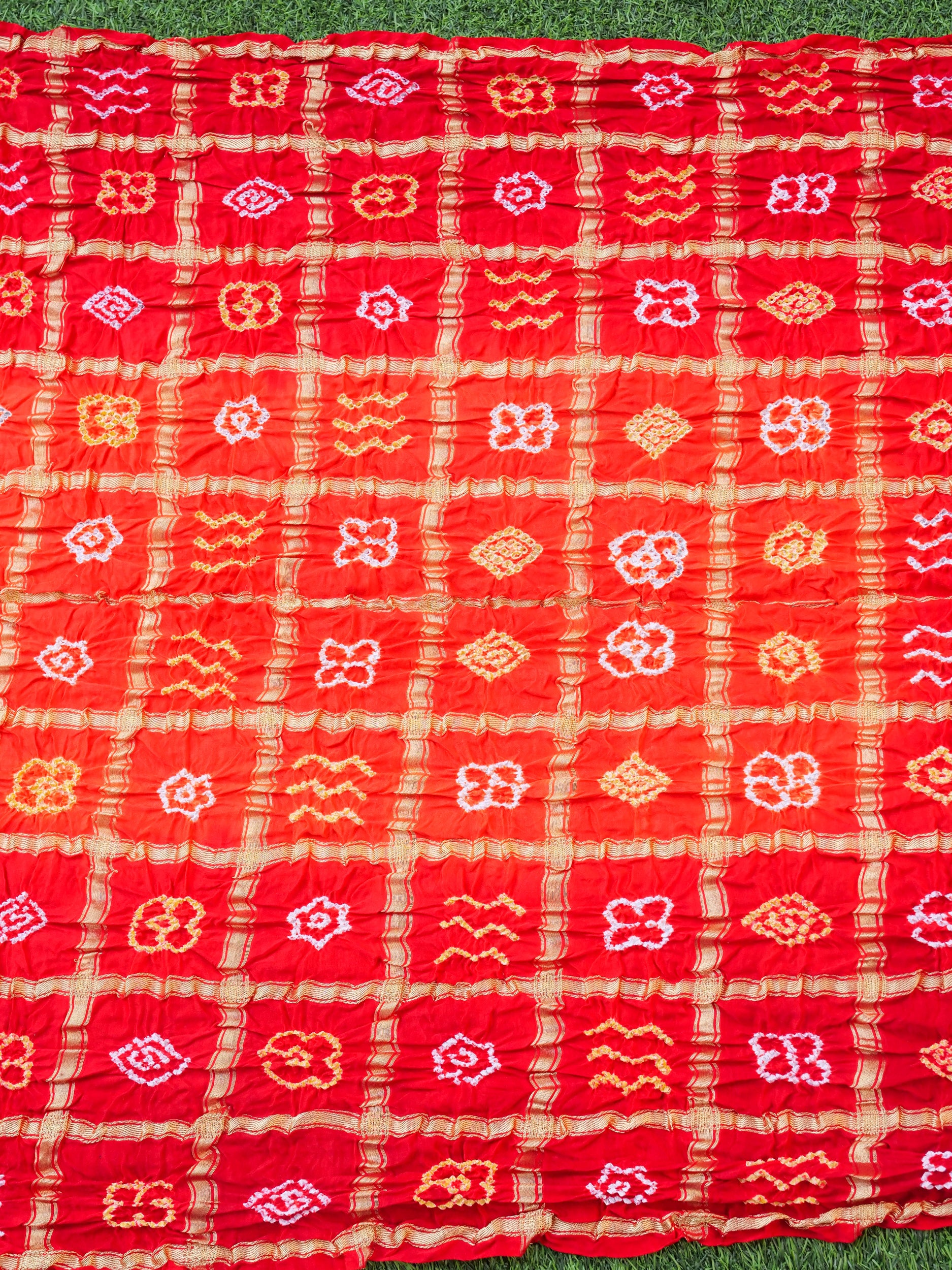 Handwoven Gajji Silk Gharchola Bandhani Saree