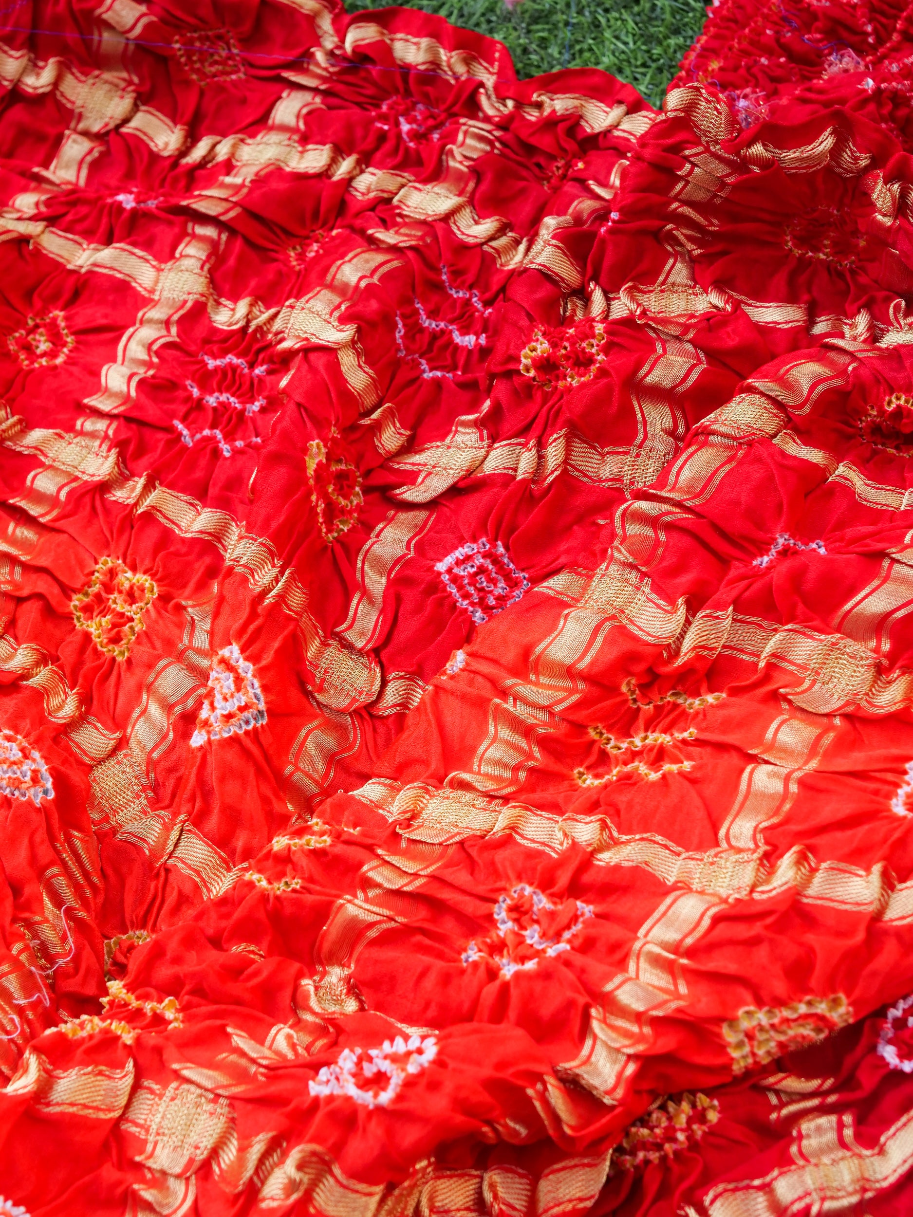 Handwoven Gajji Silk Gharchola Bandhani Saree