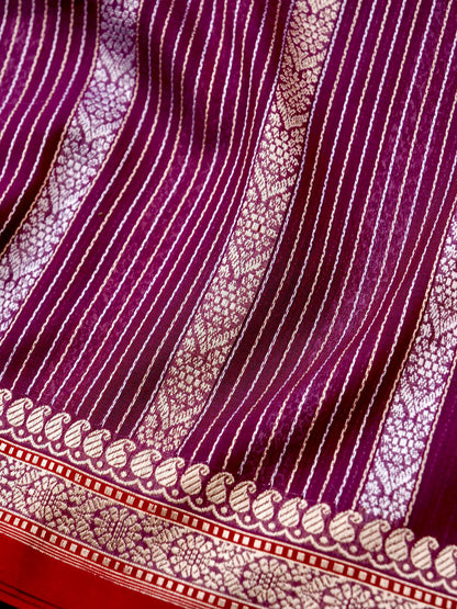 Handloom Katan Silk Banarasi Kadwa Ektara Saree