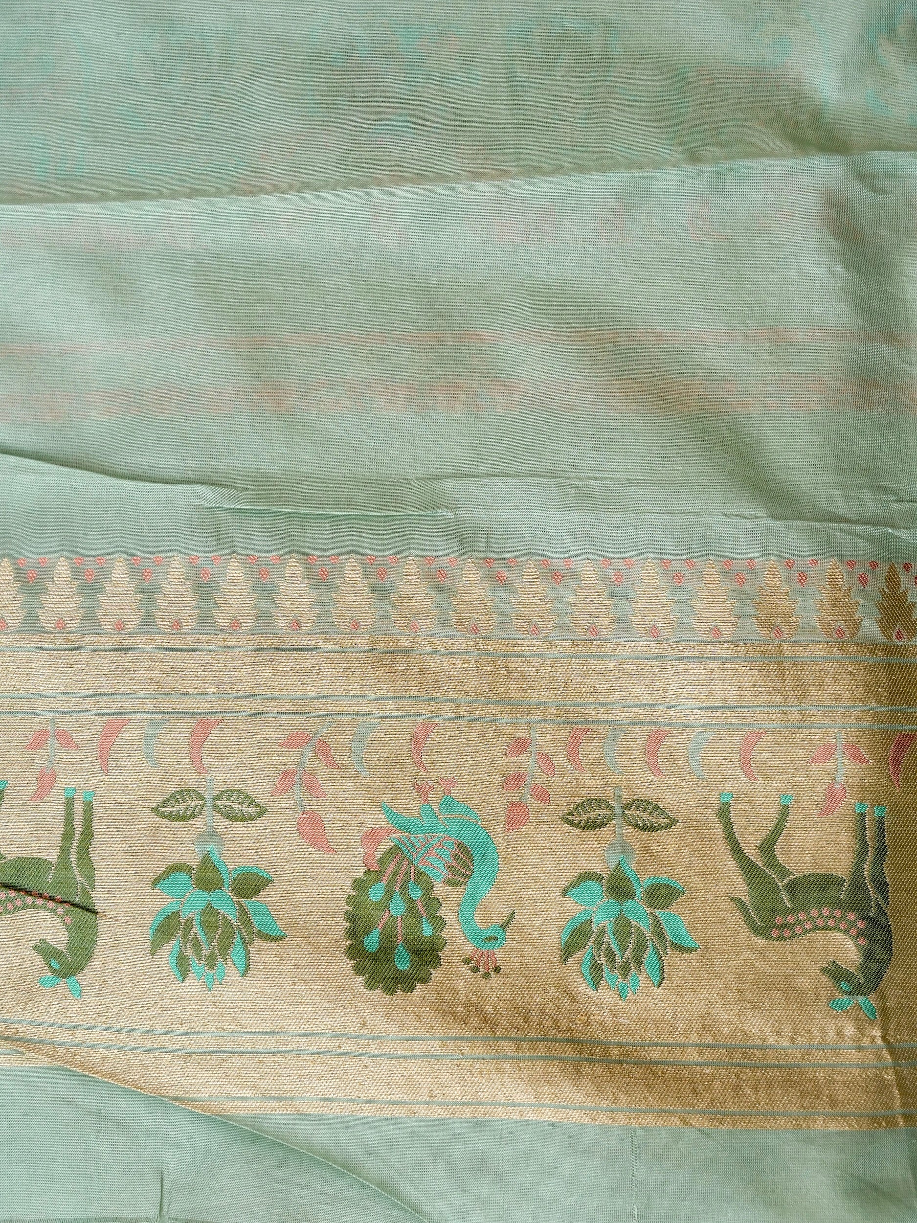 Handloom Banarasi Katan Silk Khinkhab Shikargah Saree