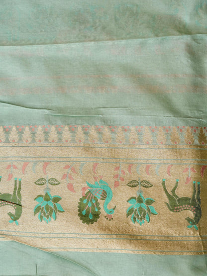 Handloom Banarasi Katan Silk Khinkhab Shikargah Saree