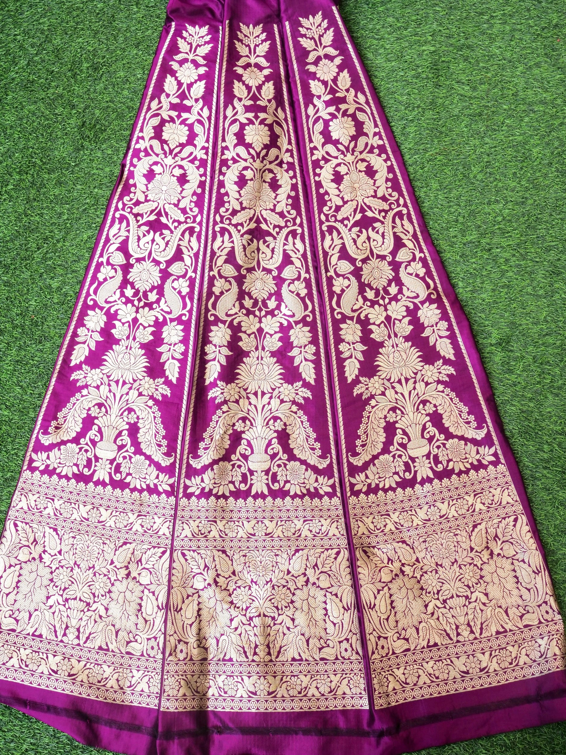 Handloom Banarasi Katan Silk Kalidar Lehenga