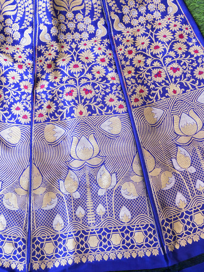 Handloom Banarasi Katan Silk Kalidar Lehenga