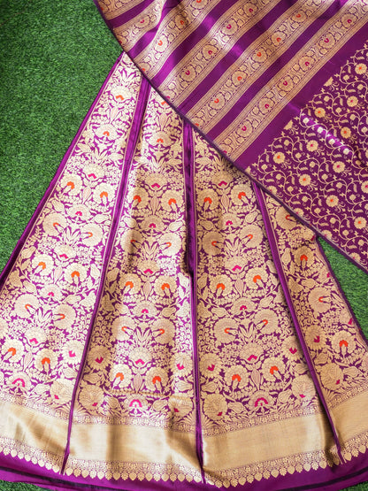 Handloom Banarasi Katan Silk Kalidar Lehenga