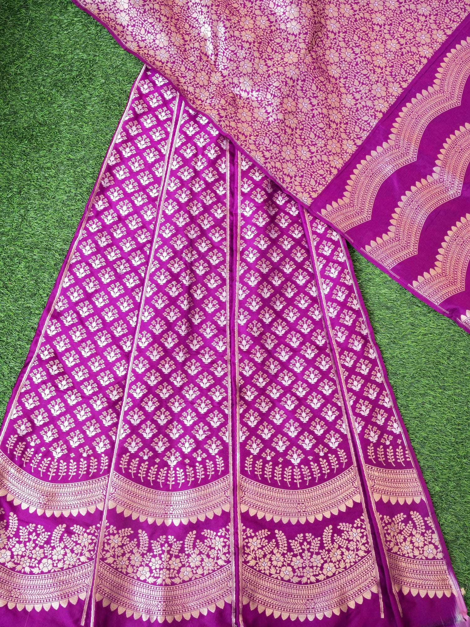 Handloom Banarasi Katan Silk Kalidar Lehenga