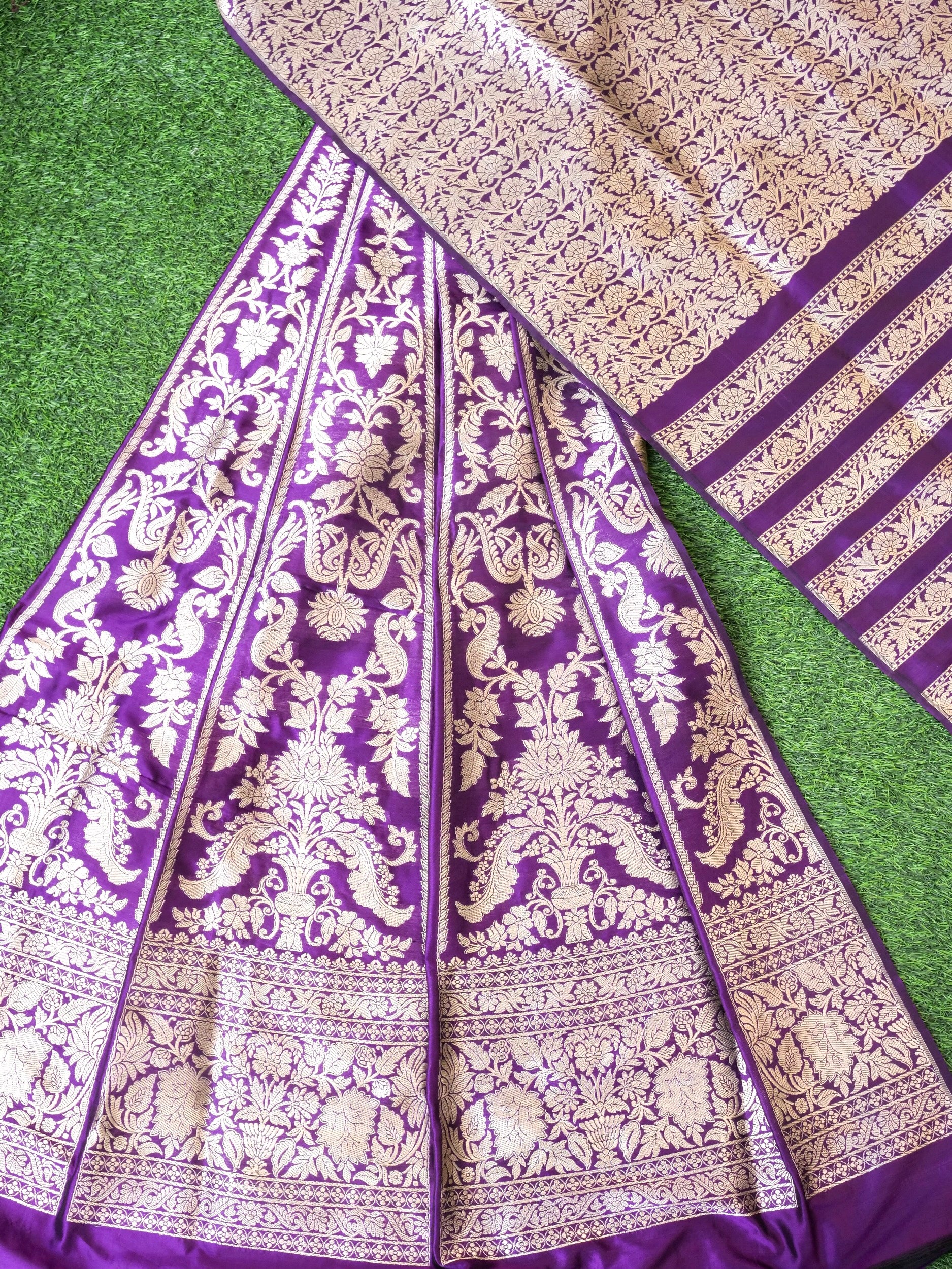 Handloom Banarasi Katan Silk Kalidar Lehenga