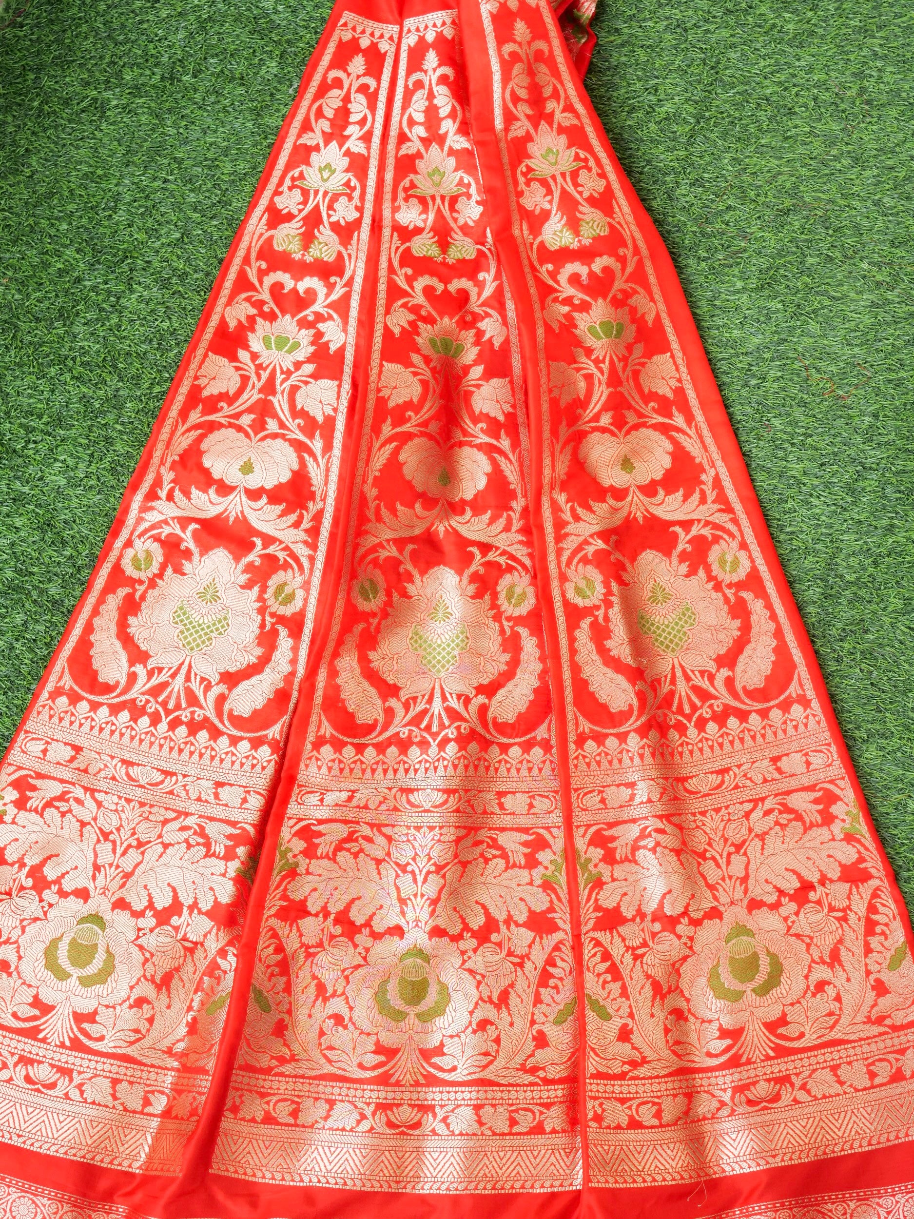 Handloom Banarasi Katan Silk Kalidar Lehenga