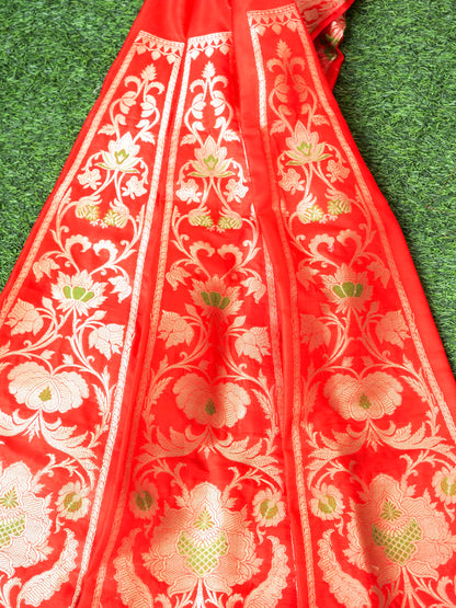 Handloom Banarasi Katan Silk Kalidar Lehenga