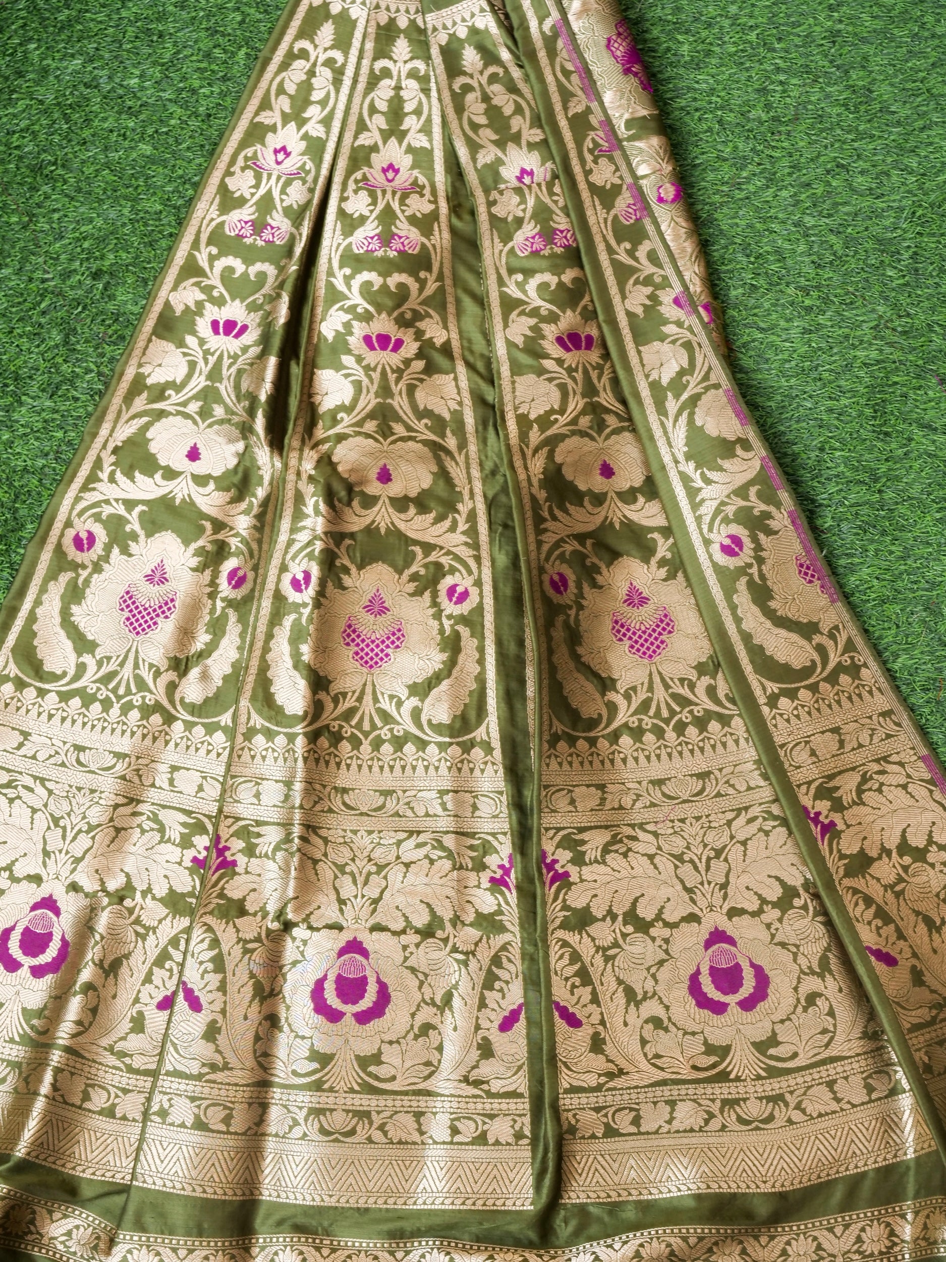 Handloom Banarasi Katan Silk Kalidar Lehenga