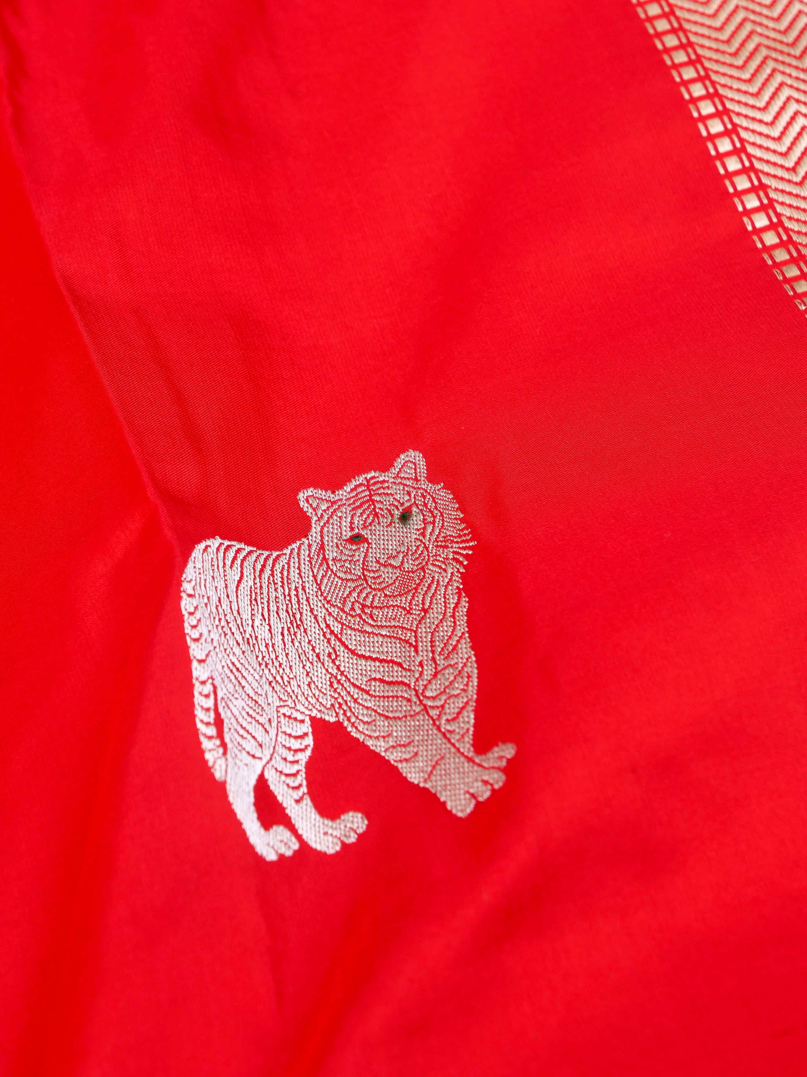 Handloom Banarasi Pure Katan Silk Zarmrig Kadwa Saree