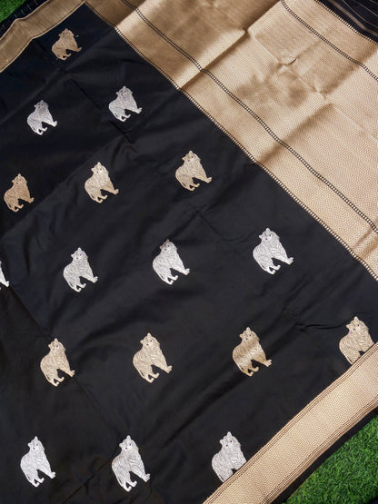 Handloom Banarasi Pure Katan Silk Zarmrig Kadwa Saree