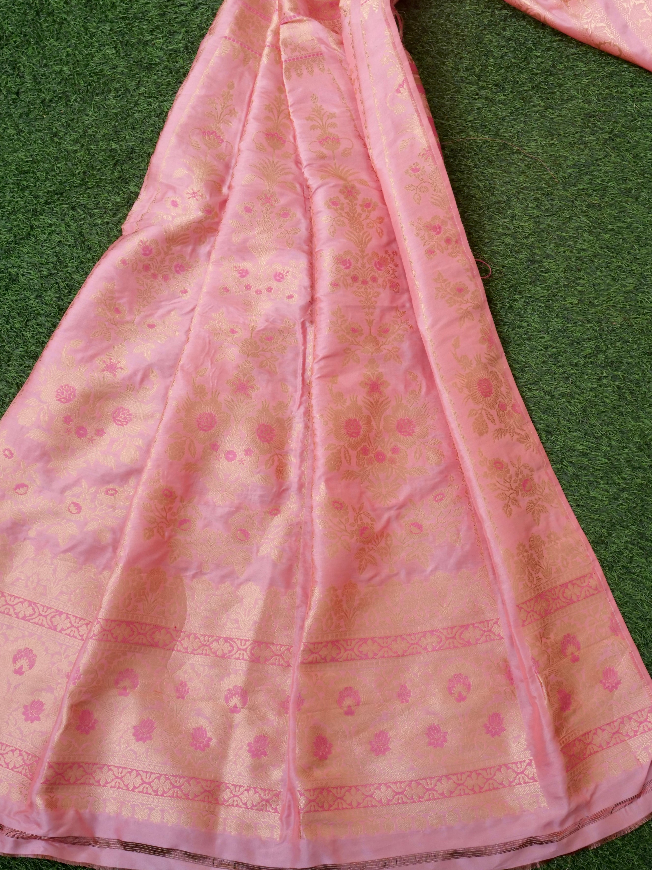 Handloom Banarasi Katan Silk Tarni Kalidar Lehenga