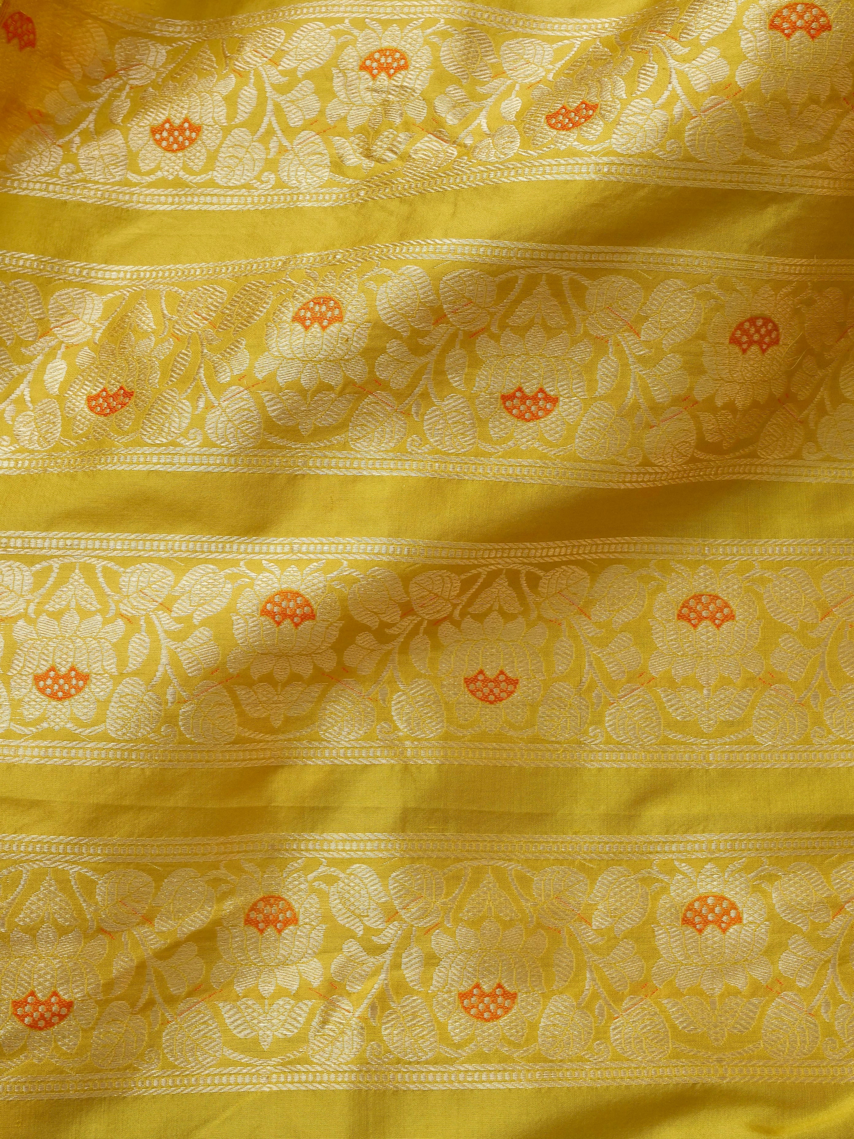 Handloom Banarasi Katan Silk Lavnaya Kalidar Lehenga