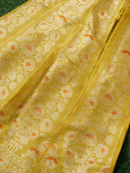 Handloom Banarasi Katan Silk Lavnaya Kalidar Lehenga