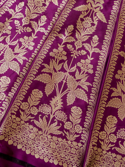 Handloom Banarasi Katan Silk Tanirika Kalidar Lehenga