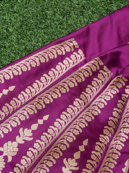 Handloom Banarasi Katan Silk Tanirika Kalidar Lehenga