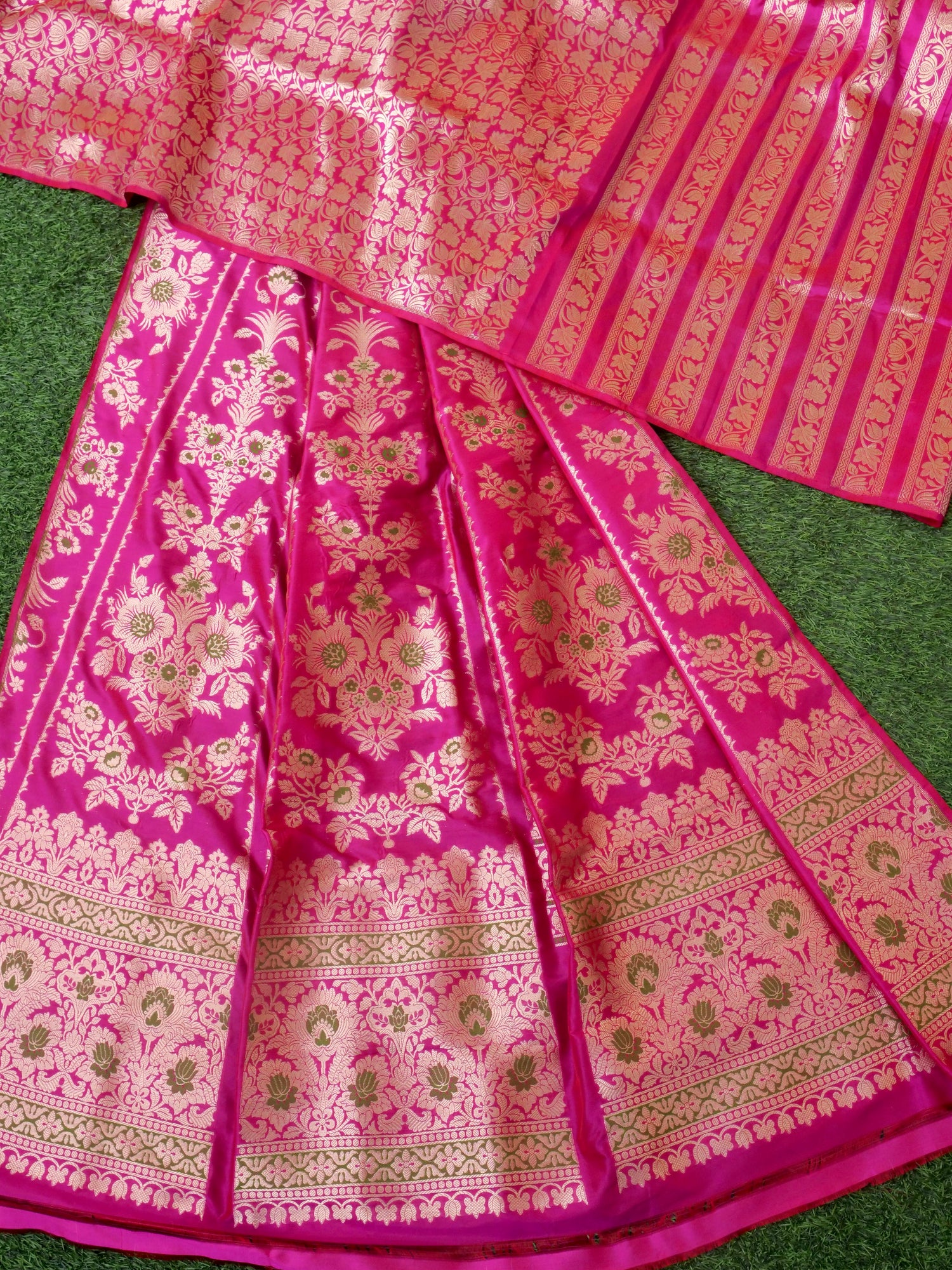 Handloom Banarasi Katan Silk Tarni Kalidar Lehenga