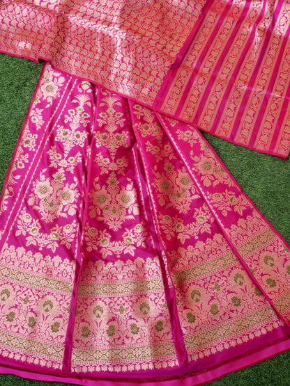 Handloom Banarasi Katan Silk Tarni Kalidar Lehenga