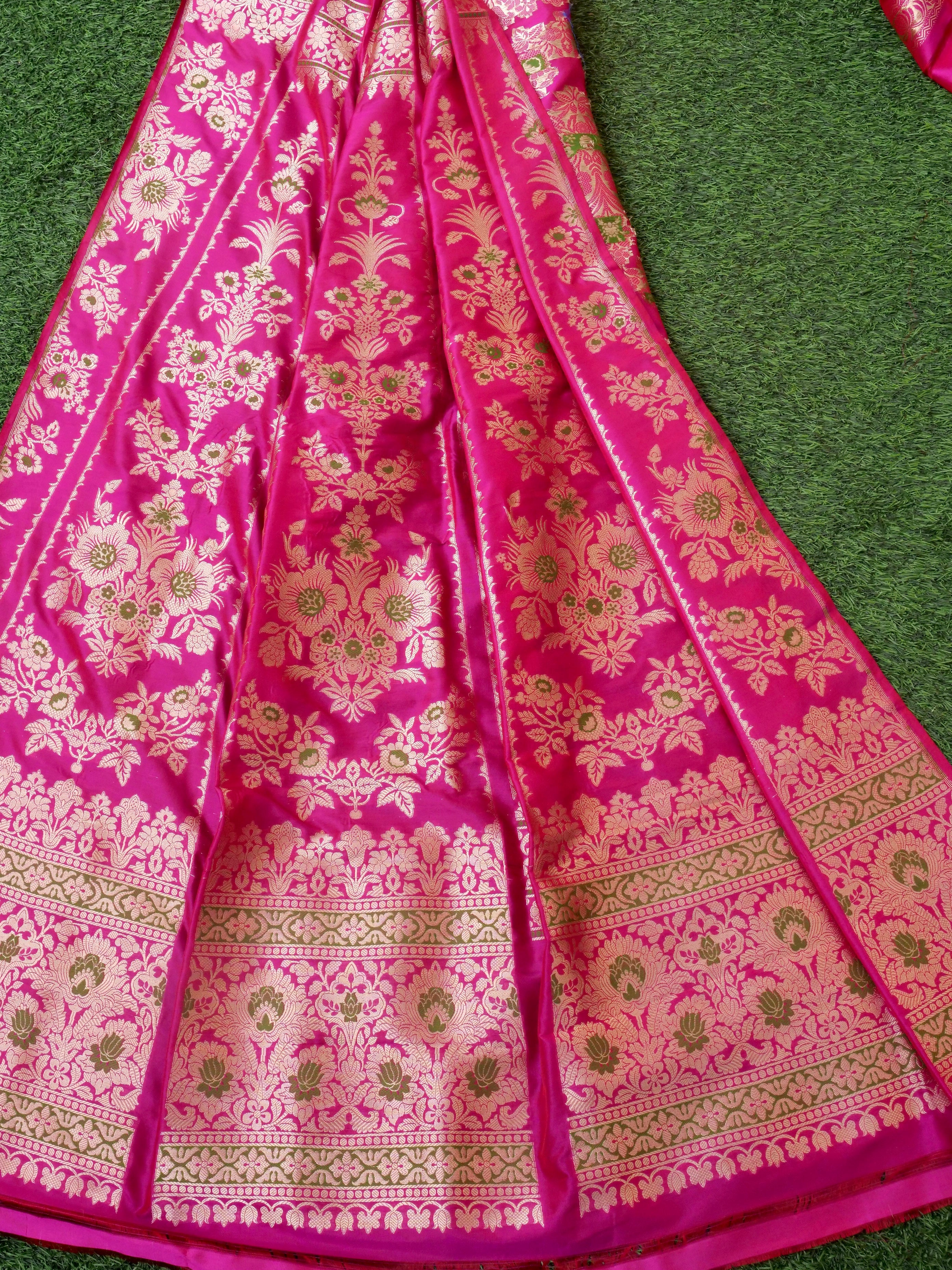 Handloom Banarasi Katan Silk Tarni Kalidar Lehenga