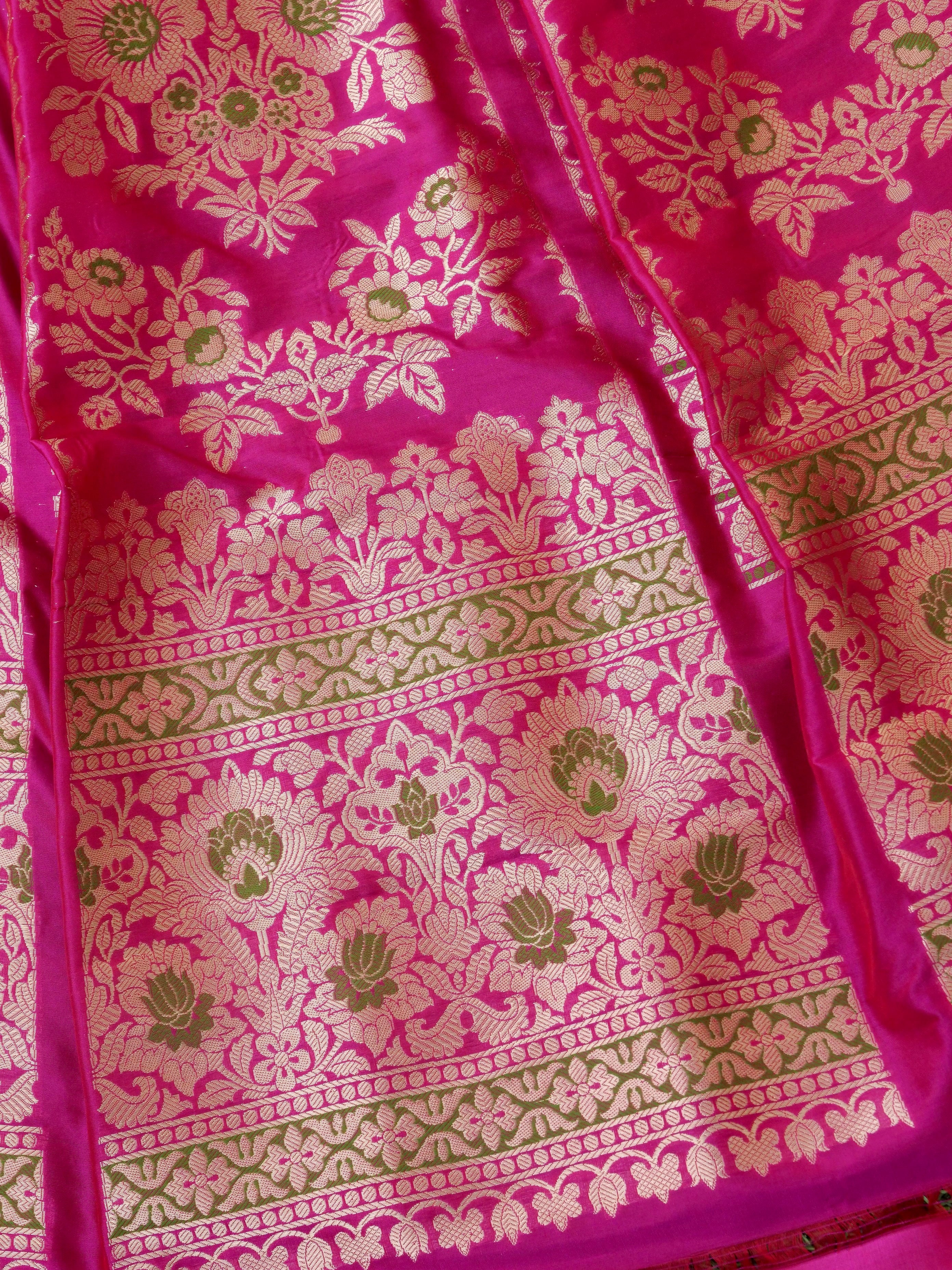 Handloom Banarasi Katan Silk Tarni Kalidar Lehenga