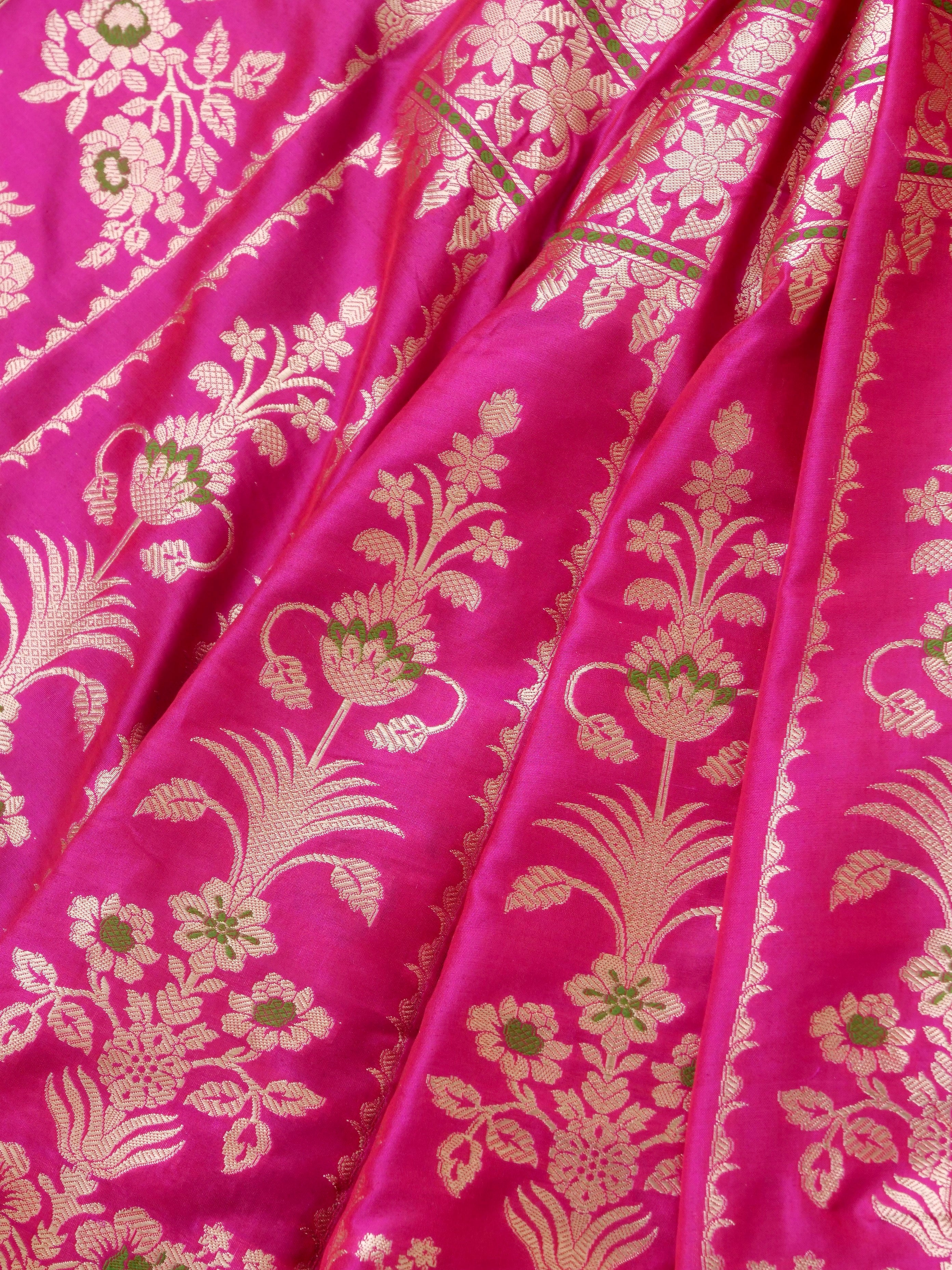 Handloom Banarasi Katan Silk Tarni Kalidar Lehenga