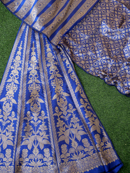 Handloom Banarasi Katan Silk Rohini Kalidar Lehenga