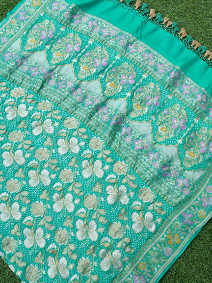 Banarasi Georgette Bandhani Dahlia Dupatta
