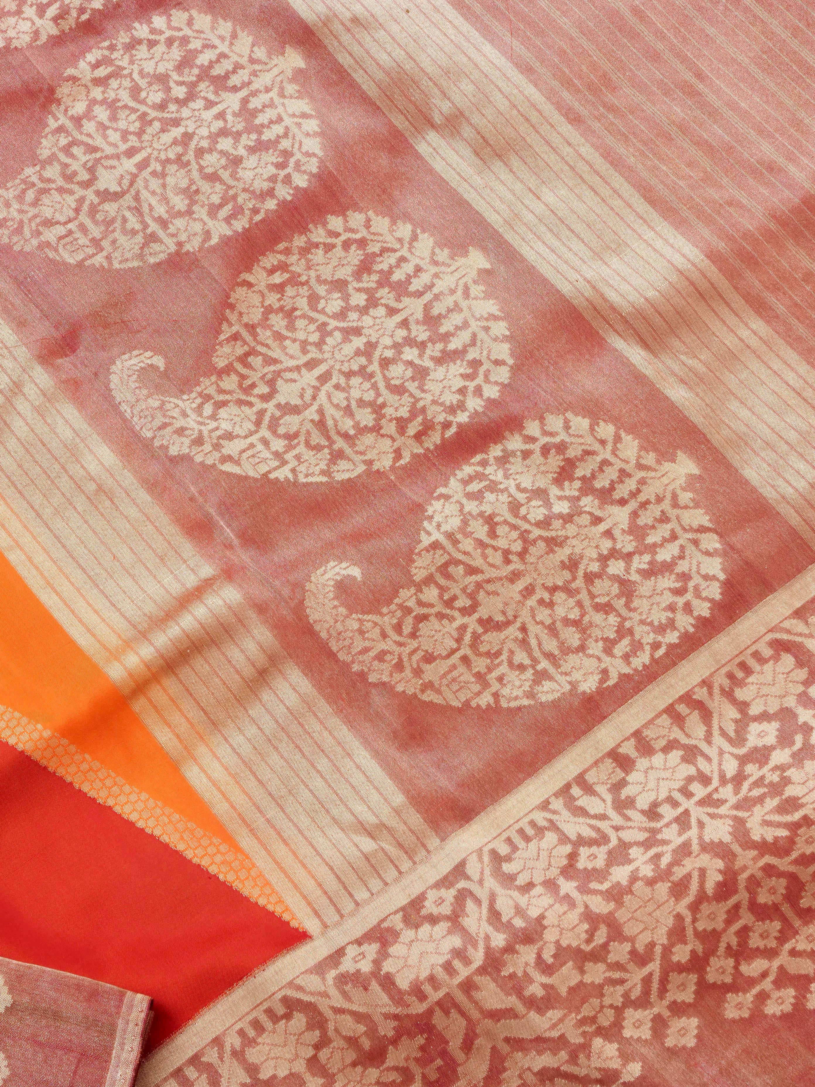 Katan Silk Handloom Ekatara Kadhiyal Banarasi Saree