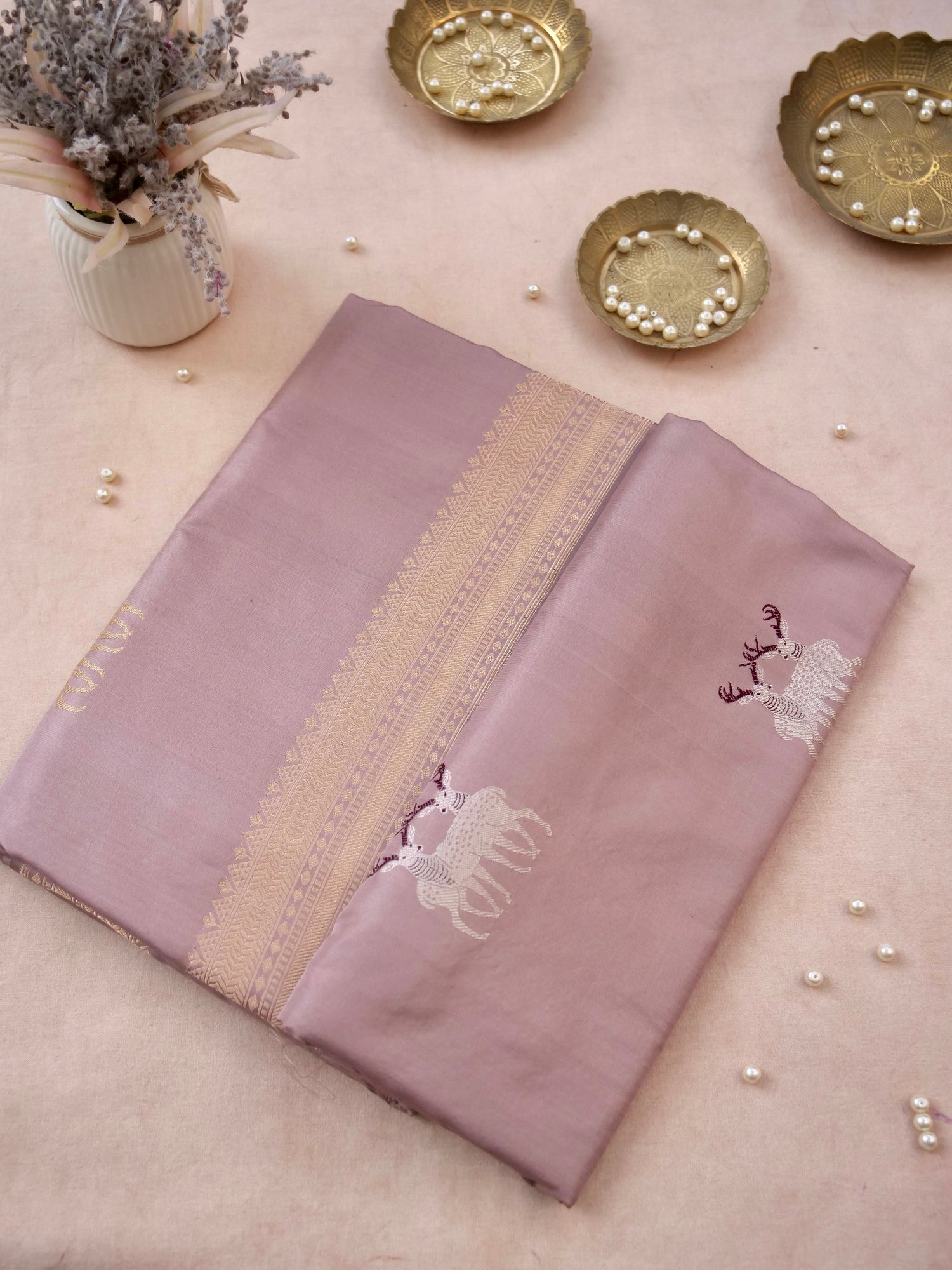 Handloom Banarasi Pure Katan Silk Zarmrig Kadwa Saree